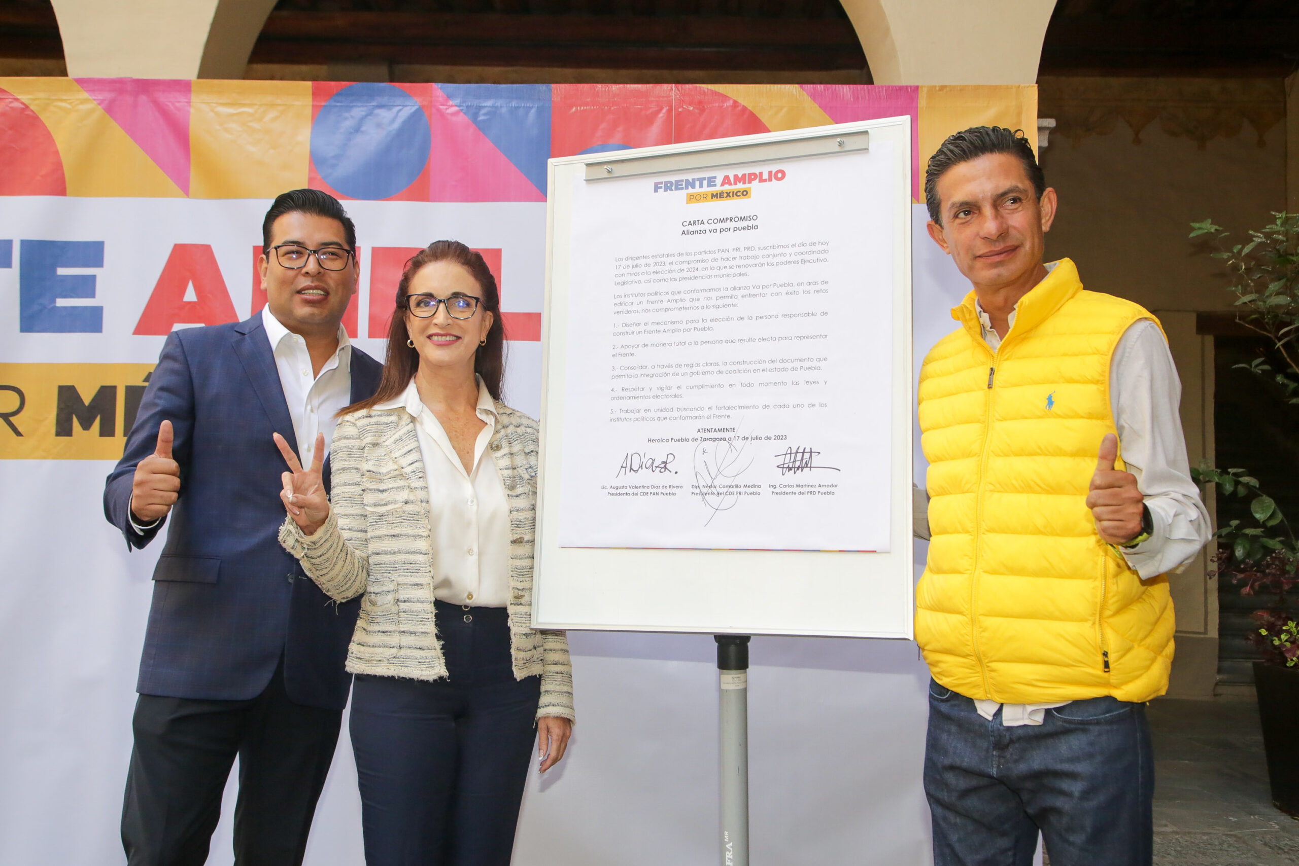 PAN, PRI y PRD pactan Frente Amplio por Puebla