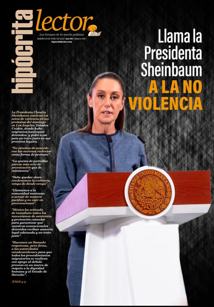 Claudia Sheinbaum llama a la no violencia en protestas en Los Ángeles
