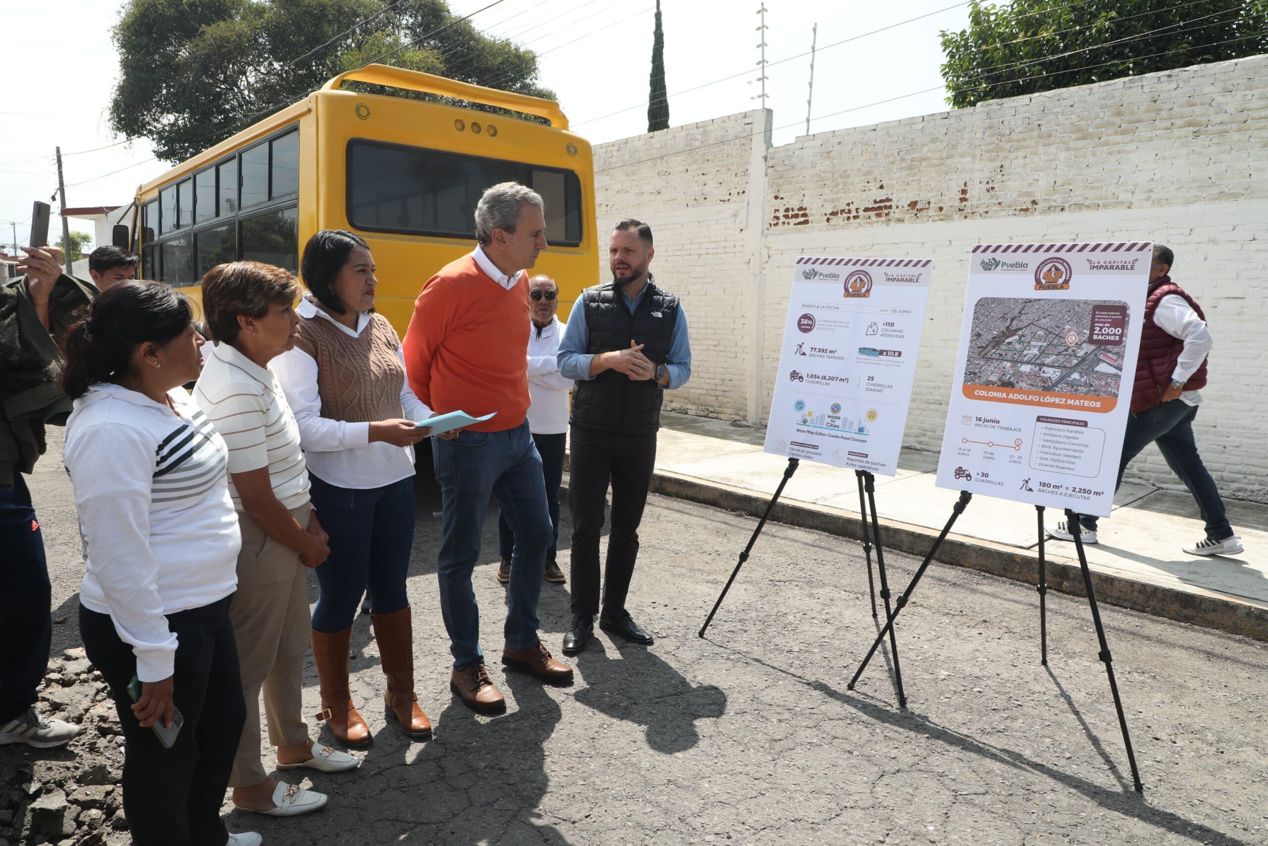 Bacheando Puebla repara 77,500 baches en 110 colonias