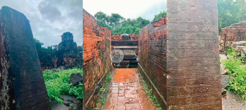 Complejo arqueológico de My Són. Las inscripciones en sánscrito revelan su origen hindú con templos dedicados a Bhadreshvara, el nombre local de Shiva.
